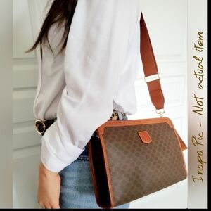 Authentic CELINE Macadam Vintage Upcycled Clutch Crossbody Wallet WOC Shoulder‎
